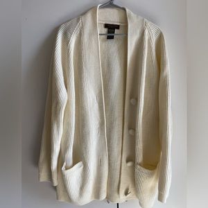 Vintage white ribbed Yarnworks cardigan